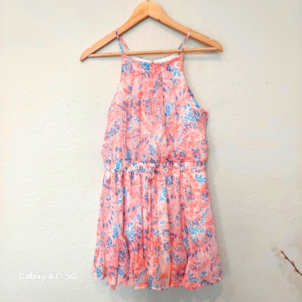 Row A Floral Halter Romper Pink Floral